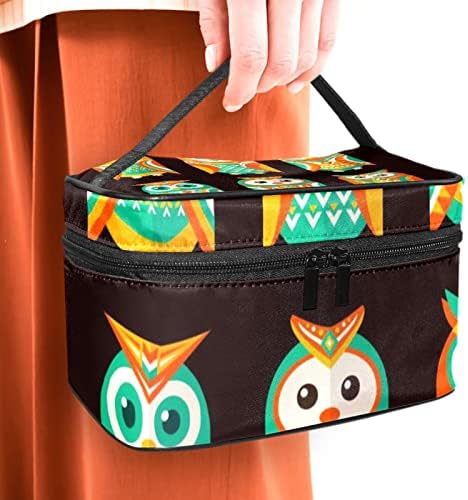 Corujas coloridas Design Makeup Bag Cosmetic Travel Bag Bolsa de higiene pessoal Organizador de maquiagem para mulheres