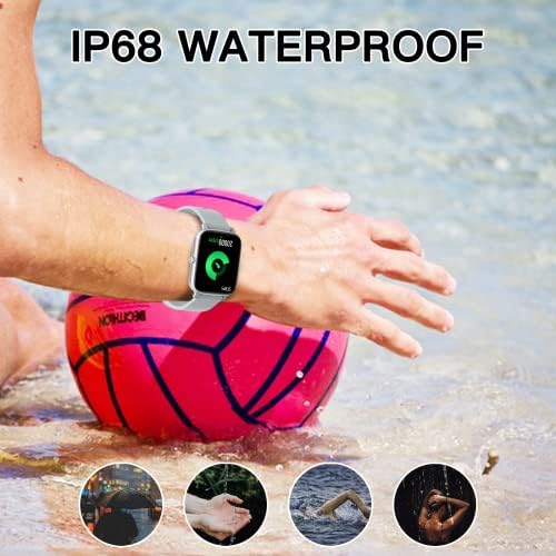 WWZZEY Smart Watch, Smartwatch de 1,7 para telefones Android e iOS, rastreador de fitness à prova d'água IP68 com monitor de freqüência cardíaca, oxigênio no sangue, sono, controle de voz da IA, observa para mulheres homens