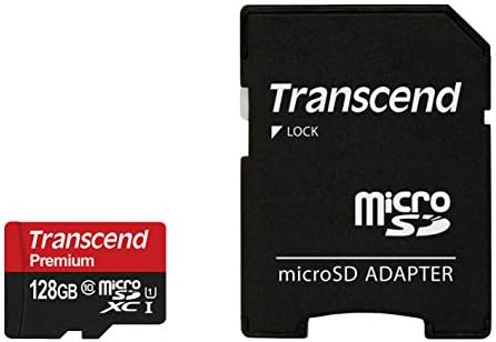 Transcend 128 GB MicrosDXC Class10 UHS-1 Card com adaptador 45 MB/S