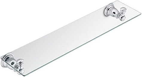 Moen YB5490CH Kingsley de 20 polegadas W x 5 polegadas Decorativa Vaidade do banheiro Decorativa Prateleira de vidro ,, cromo