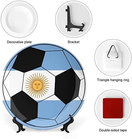 Placa decorativa de cerâmica pendurada no futebol da bandeira argentina com exibição Gretos de