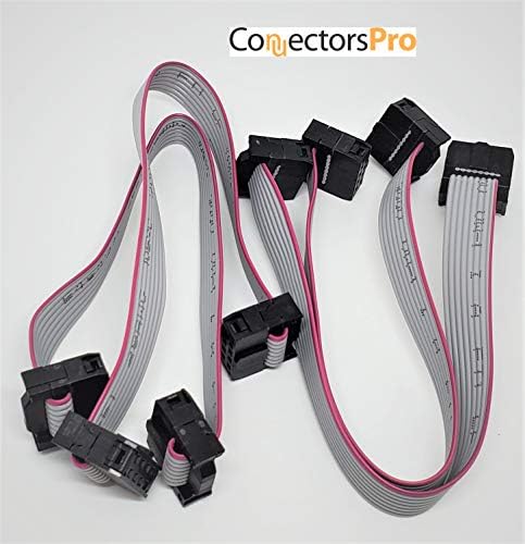 Connectors Pro PC Acessórios 8 inces 20 cm de comprimento 2x4 8p IDC 4-Pack Silver Flat Ribbon Cabine com preto 2,54mm FC Dual Linha feminina para conectores femininos