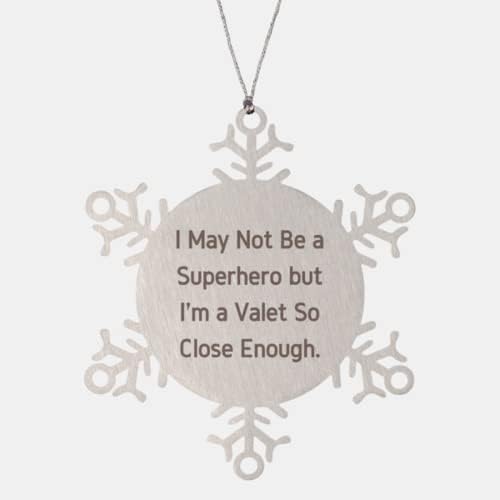 Love Valet Snowflake Ornament, posso não ser um super -herói, mas sou um manobrista, então, presente para