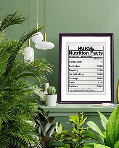 Presente para enfermagem Nutrição Facts Poster 8 X10 Impressão de arte de parede sem moldura para casa, escritório, decoração de estação de enfermagem, RN, CN, UTIN, enfermeira estudantil