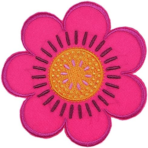 JPT - Apliques de flores rosa para crianças crianças fofas de desenho animado Appliques de ferro/costurar em patches Citão de logotipo fofo em um colete de colete de colete