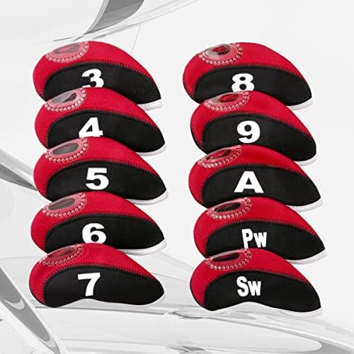 Acessórios Besportble Cabeça de cabeça 10pcs Cobres na cabeça do clube preto com números vermelhos de