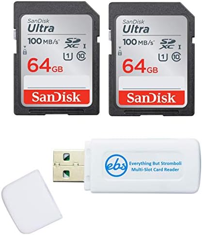 Sandisk 64GB Ultra Memory Card UHS -I Classe 10 SD - Pacote com tudo, menos Stromboli Combo