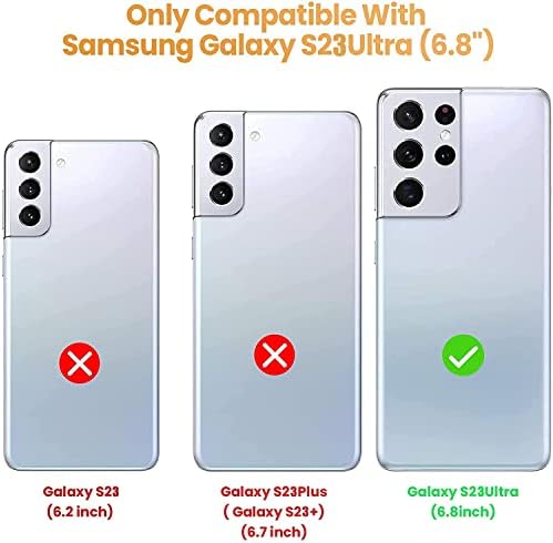 Tuokiou Compatível com a capa Samsung Galaxy S23 Ultra Phone, CARELHO DE CAPA DE CARTE CARELHO DE CORAÇÃO