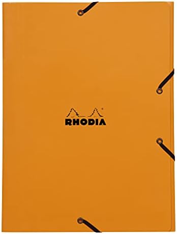 Rhodia 24328C - Pasta de arquivo elástico - bolso de papelão com 3 abas laranja - 24x32 cm - cartão revestido