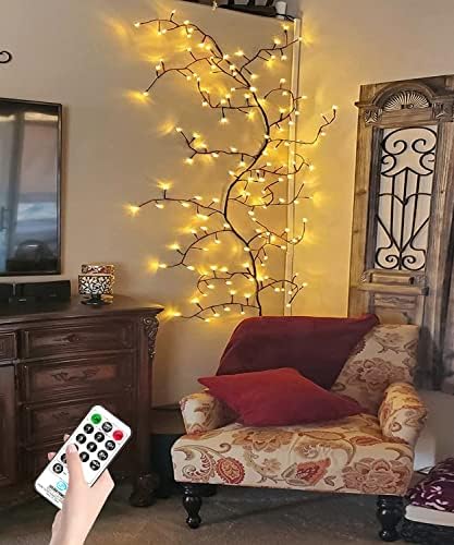 Videiras iluminadas para decoração de casa com controle remoto, decoração de swags de Natal de 7,5 pés decoração