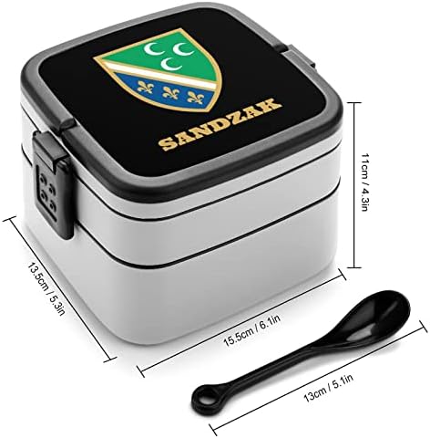 Sandzak Flag Double empilhável Bento Lunch Box Recipling para viagens de piquenique para trabalho escolar
