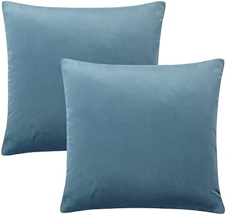 Nokolulu Velvet Decorative Pillow Capas: Couch Trow Pillow Capas 18x18 Conjunto de 2 - Capas de travesseiro de sotaque macio para carro de sofá, azul)