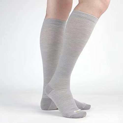 Javie leve meias de compressão confortável de lã Merino graduadas 15-20mmHg Knee High para mulheres