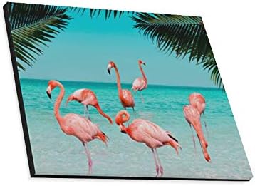 Enevotx Wall Art Painting Vintage and Retro Collage Photo de Flamingos Stand Prints On Canvas A imagem