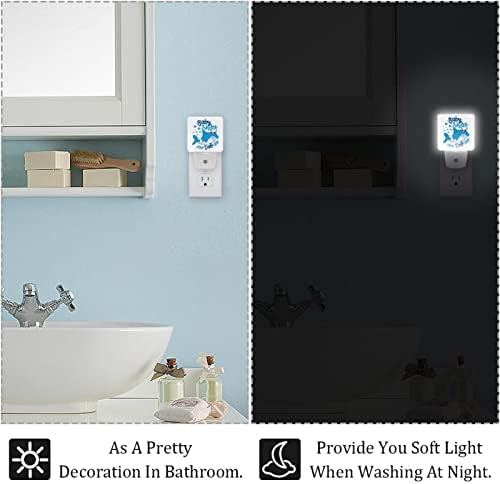 Walldor Baby Tubarão com Bubble Night Light, Dusk Smart Dusk to Dawn Sensor Warm LED LED Nights para
