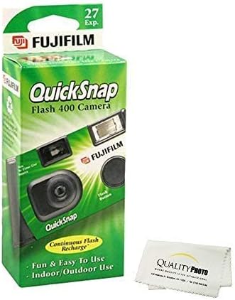 Fujifilm Quicksnap Flash 400 descartável 35mm Bônus Bônus Correia manual + pano de microfibra de qualidade