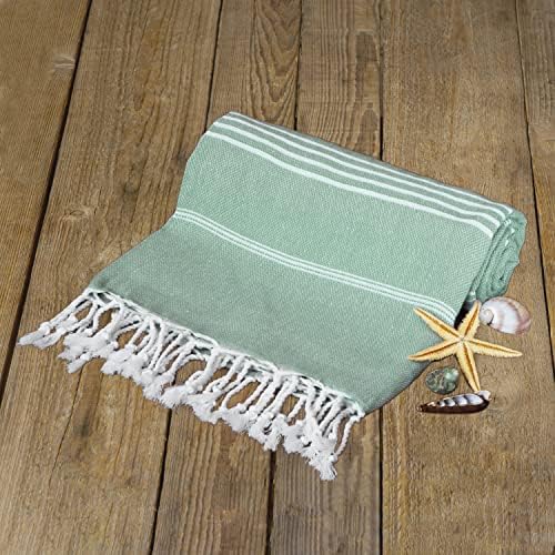 Conceito do mar Egeu - Toalha de praia turca - pré -lavada para sensação suave, algodão - toalhas de praia seca rápida - toalhas turcas exclusivas para viajar com cores animadas