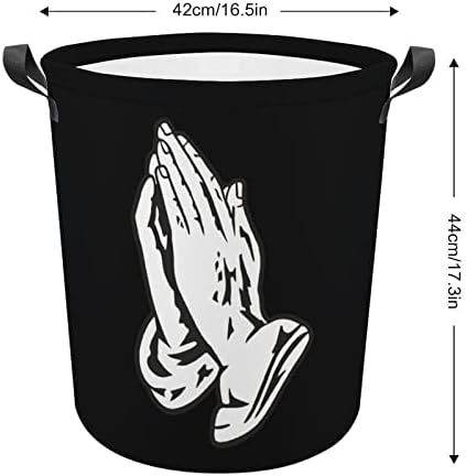 Hands je-s-u-us redonda cesto de roupa redonda colapsável cestas de roupas sujas com alças de lavagem de lixo
