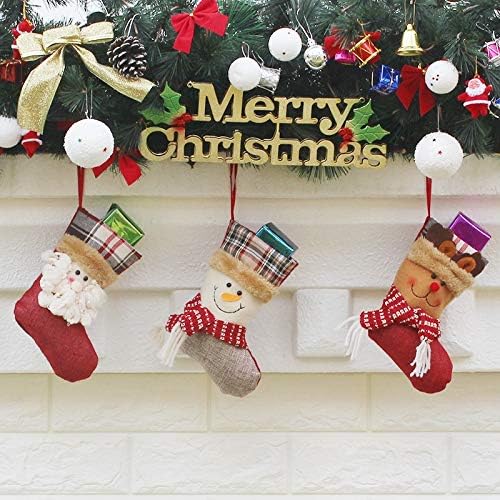3 PCs Acessível pendurar meias de Natal de Ornamento As sacolas presentes, entrega de estilo aleatório.