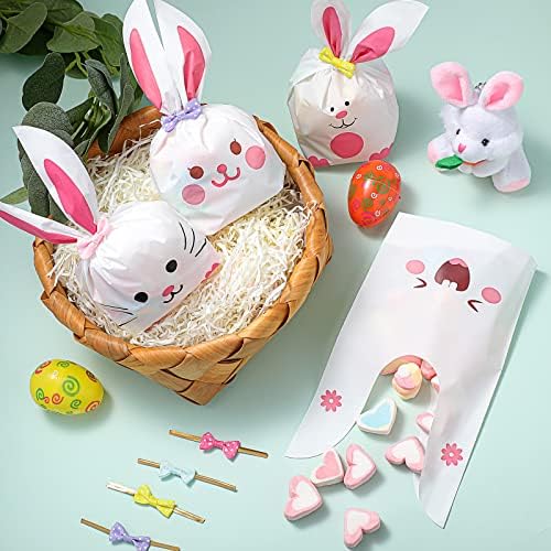100 PCs Bunny Bunny Longa Long Candy Gift Gift Bags Goodie Bags Páscoa Bolsa de Presente Bolsa