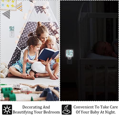 Cães fofos LED Night Light, Kids Nightlights for Bedroom Plug in Wall Night Lamp Brilho ajustável