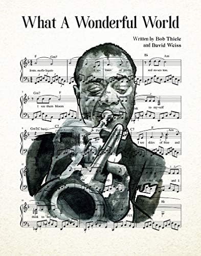 Louis Armstrong Poster // Jazz Music Sheet Wall Art Retrato // Decoração de casa Impressão // obra de arte