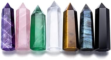 Pacote de Plaza Top - 2 itens: 7 PCS Cura de Crystal Wands com Caixa de presente 2.2 Amethyst Crystals
