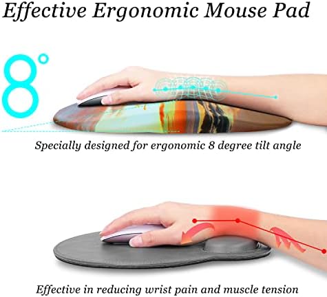 Hueilm ergonômico suporte do pulso do mouse, alívio da dor nas almofadas de mouse com repouso