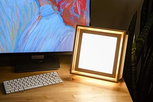 Sunrise Sensations - Lâmpada de terapia de luz Brightbox Espectro completo, 10.000 lux, livre de UV, tamanho completo, luz ajustável criada a partir de madeira maciça…