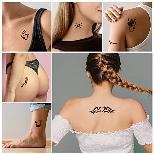 16 lençóis henna tatuagem estêncils reutilizáveis ​​para mulheres meninas e crianças, mais de 280 modelos