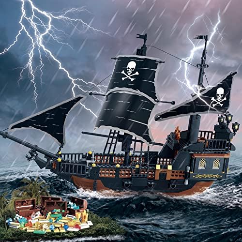 Conjuntos de navios de piratas de Mesionndy, conjunto de brinquedos de tijolos piratas, meninos