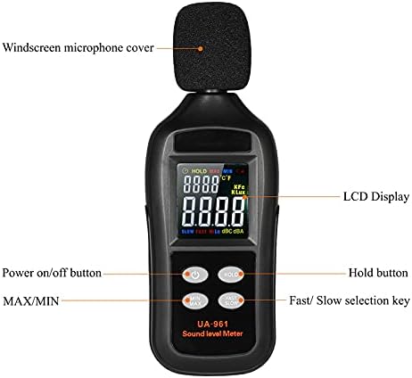 SDFGH Digital Sound Level Meter LCD 35-135dB Volume de ruído Medição do instrumento de medição