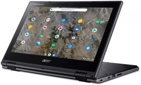 Acer 2022 11,6 Laptop Chromebook Convertible-TouchSook, processador A6-9220C da AMD A6-9220C, 4 GB de RAM, armazenamento flash de 32 GB, gráficos AMD Radeontm R5, Chrome OS, Black, 128 GB de placa USB