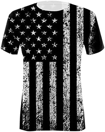 CGGMVCG WOMENS 4 de julho Camisa de manga curta Star listras de estrela de tripulação tshirts impressos Casa patriótica Tops de camisetas casuais