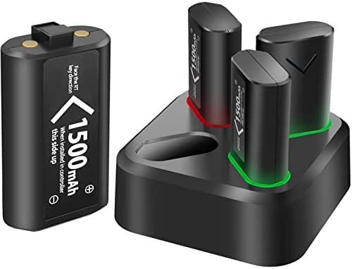 4 pacotes de 1500mAh Bateria do controlador para Xbox One Series x S Pacote de baterias Rachargable Pacote, acessórios de kit de reprodução e carga para o Xbox Series X/Xbox Series S/Xbox One X/Xbox One Controlador sem fio