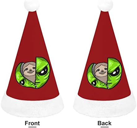Preguiça no chapéu de natal alienígena personalizado chapéu de santa engraçado decorações de natal