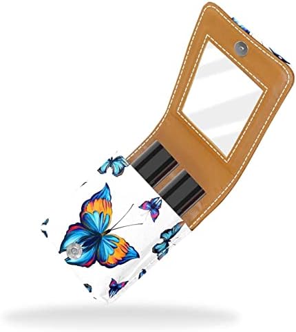 Caixa de batom de maquiagem para o suporte de borboleta de borboleta azul externa Borbole