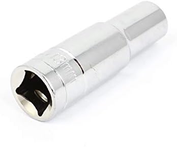 X-Dree Silver Tom de 1/2 polegada acionamento quadrado de 13 mm Métrico de 6 pontos Ferramenta de soquete