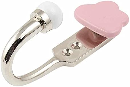 IndianShelf 3 Pack Key Hanging | Ganchos de casaco vintage branco rosa | Cerâmica, ganchos de montagem na parede de zinco | Ganchos únicos em nuvem para parede | Gancho de parede pesado [12,06 cm]