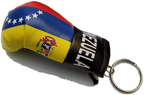 Bunfires 2 PCs Venezuela Flag mini Banner Boxing Luvas Trow View Mirror & Venezuelan Chain Chain