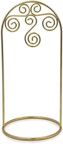 Bestpysanky dourado tom metal swirl arch ornament stand Display 7,75 polegadas