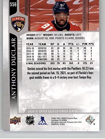 2020-21 Upper Deck Extended Series 556 Anthony Duclair Florida Panthers NHL Hockey Trading Card