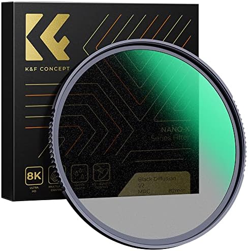 K&F Concept 52mm Difusão preta 1/2 filtro Filtro de lente de efeito cinematográfico com 28 revestimentos