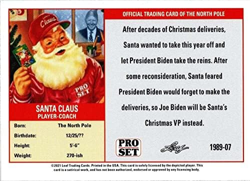 2021 Pro Set Santa Claus #1989-07 Joe Biden Cartão de negociação oficial