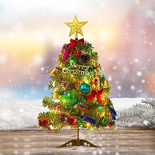 Cor iluminada com iluminação LED Christmas Tree Tree Desktop Mini Tree Christmas Artificial Tree