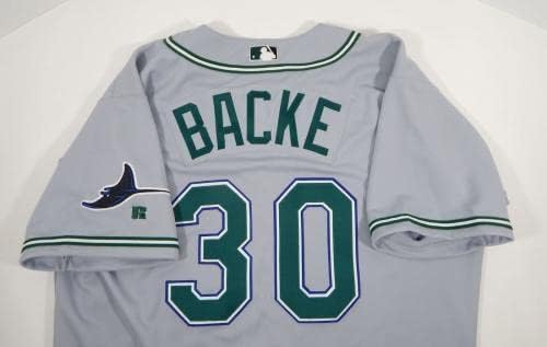 2003 Tampa Bay Devil Rays Brandon Backe #30 Jogo emitiu Grey Jersey DP07270 - Jogo usada MLB Jerseys