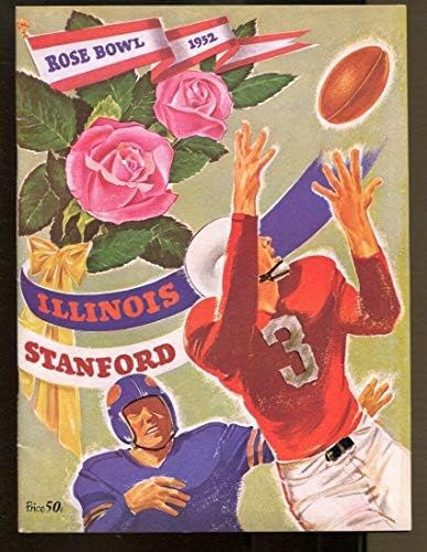 1952 Programa de Rose Bowl Illinois Fighting Illini v Stanford Indians Ex/MT 54101 - Programas da faculdade