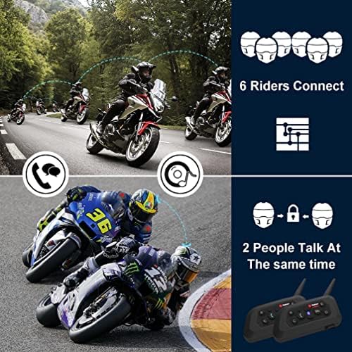 QPLOVE MOTORCYCHET CACATO Bluetooth Intercom Headset 1500m Full Duplex Wireless Motorbike Internphone Support