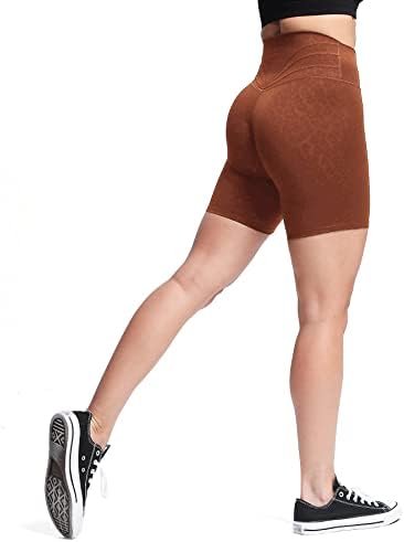 Aoxjox Trinity Workout Biker Shorts para Mulheres Controle de Tommes Alta Definer Ginástica Exercício Atlético Executando shorts de ioga 6