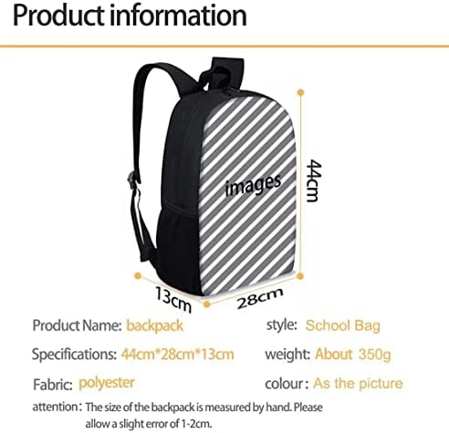 Giftpuzz rosa vaca mochila padrão de mochila conjunto escolar Backpack de armazenamento de bagagem de